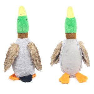 Plush duck squeaky chew toy for small to medium dogs