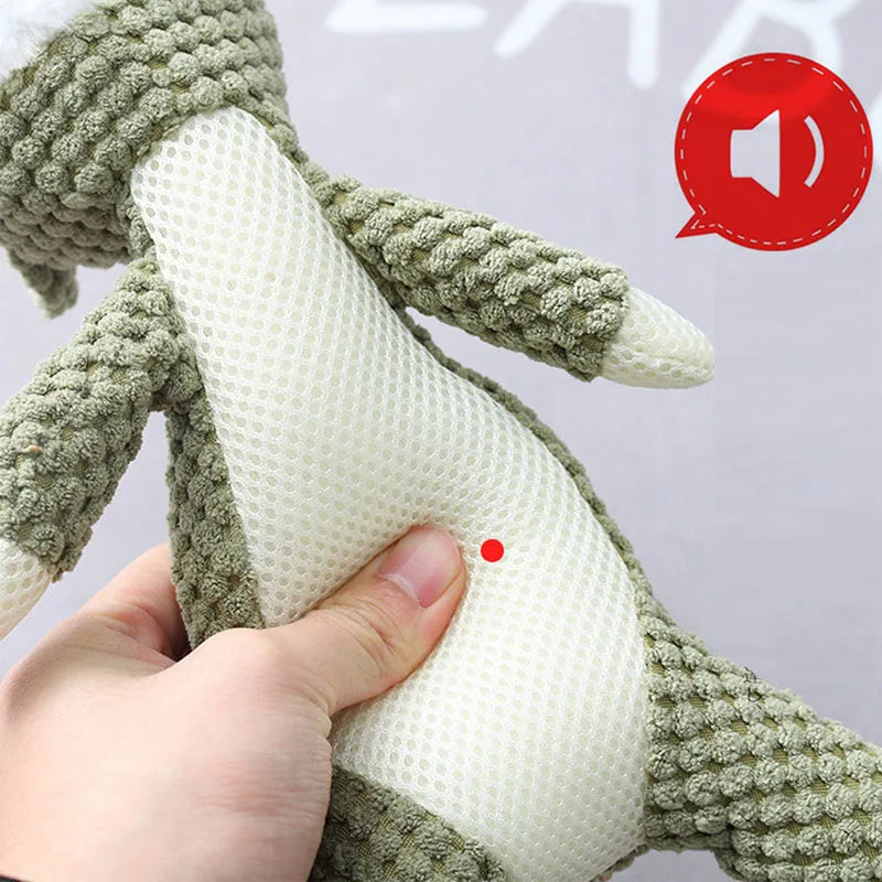 Plush squeaky chew toy for small dogs, supports teeth grinding