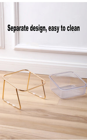Raised double bowl feeder for cats and dogs