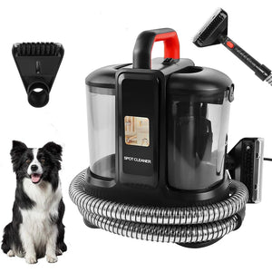Portable spot and stain cleaning machine for pet messes and upholstery