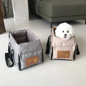 Padded car booster seat with washable cover for small dogs