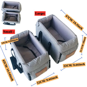 Padded car booster seat with washable cover for small dogs