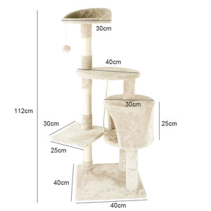 Cat tree condo with scratching post and cosy perches
