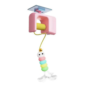 Automatic rechargeable hanging teaser toy for interactive cat play