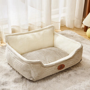 Washable corduroy pet sofa bed for small to medium dogs and cats