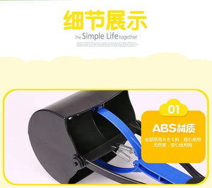 Foldable long-handle poop scooper for outdoor dog cleanup