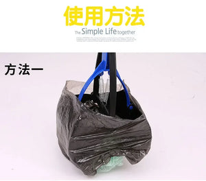 Foldable long-handle poop scooper for outdoor dog cleanup