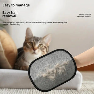 Double-sided pet grooming gloves for removing hair from dogs and cats