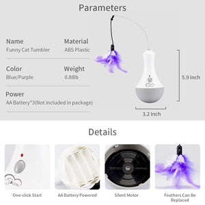 DOEL automatic feather teaser toy for interactive cat play — GoPoofy