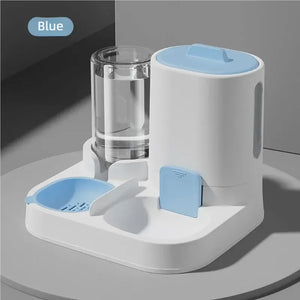Gravity-fed spill-proof water dispenser for cats and dogs, no electricity needed