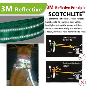 Reflective breathable nylon vest harness for small to large dogs
