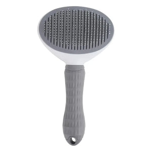 Self-cleaning hair removal grooming brush for dogs and cats