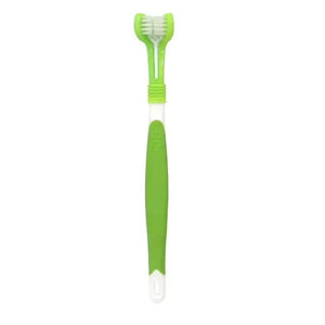 3-sided plastic toothbrush for dog and cat dental care