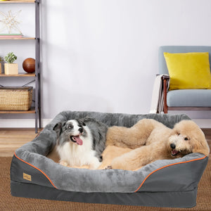 Large fleece dog bed with removable washable waterproof cover