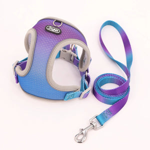 Adjustable reflective step-in vest harness for dogs and cats