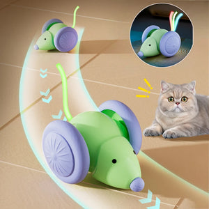 Rechargeable electric mouse toy with obstacle avoidance for cats