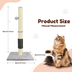 Tall cat scratching post and climbing tower for indoor cats