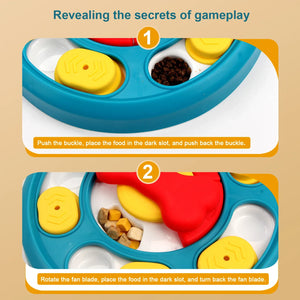 Interactive slow feeder puzzle bowl for dogs