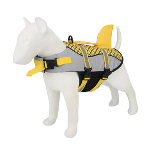 Shark-print swim vest life jacket for dogs
