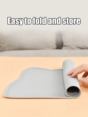 Waterproof non-slip silicone feeding mat for dog and cat bowls