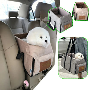 Padded car booster seat with washable cover for small dogs