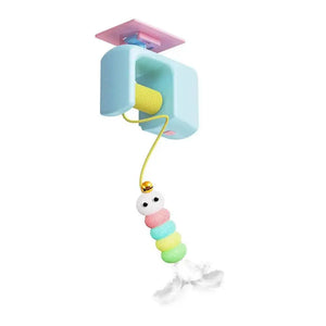 Automatic rechargeable hanging teaser toy for interactive cat play