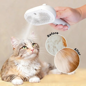Rechargeable misting grooming comb for dogs and cats
