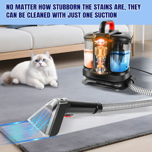 Portable spot and stain cleaning machine for pet messes and upholstery