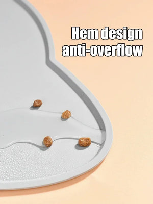 Waterproof non-slip silicone feeding mat for dog and cat bowls
