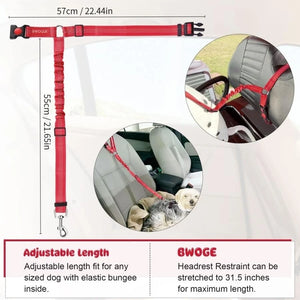 Elastic reflective nylon car seatbelt leash for dogs