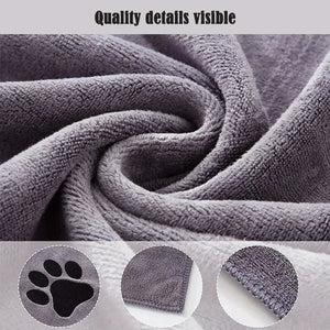 Embroidered microfibre bath towel for dogs and cats