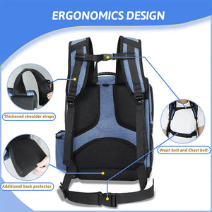 Expandable mesh backpack pet carrier for cats and small dogs