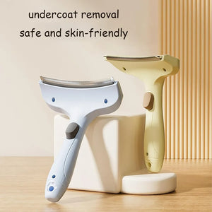 Curved deshedding grooming comb for dogs and cats