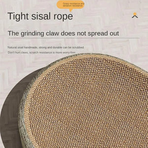 Oval sisal scratcher bed and lounger for indoor cats