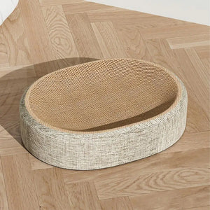 Oval sisal scratcher bed and lounger for indoor cats