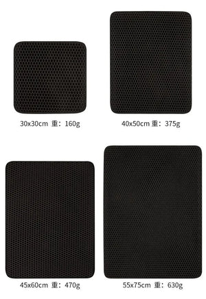 Double-layer waterproof litter trapping mat for cats