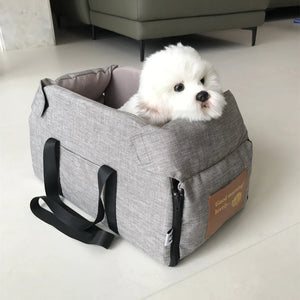 Padded car booster seat with washable cover for small dogs