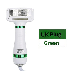 Electric 2-in-1 hair dryer and grooming comb for dogs and cats