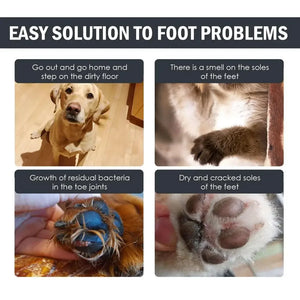 Rinse-free paw cleaning foam with silicone brush for dogs and cats