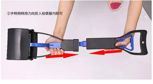 Foldable long-handle poop scooper for outdoor dog cleanup