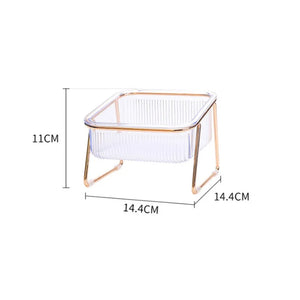 Raised double bowl feeder for cats and dogs
