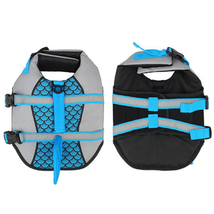 Shark-print swim vest life jacket for dogs