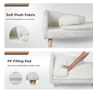 Elevated Nordic-style pet bed with wood legs for small dogs and cats