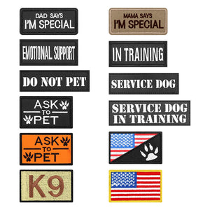 Hook-and-loop ID patches for tactical dog harnesses and vests
