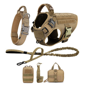Adjustable training harness and leash set for medium to large dogs