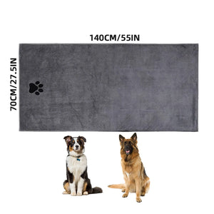 Embroidered microfibre bath towel for dogs and cats