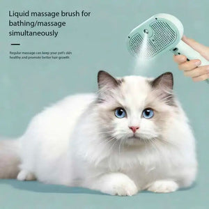 Spray mist grooming comb for cat fur cleaning and massage
