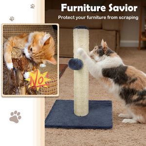 Tall cat scratching post and climbing tower for indoor cats