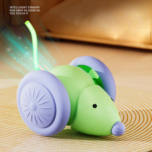 Rechargeable electric mouse toy with obstacle avoidance for cats