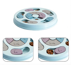 Interactive slow feeder food dispenser toy for dogs